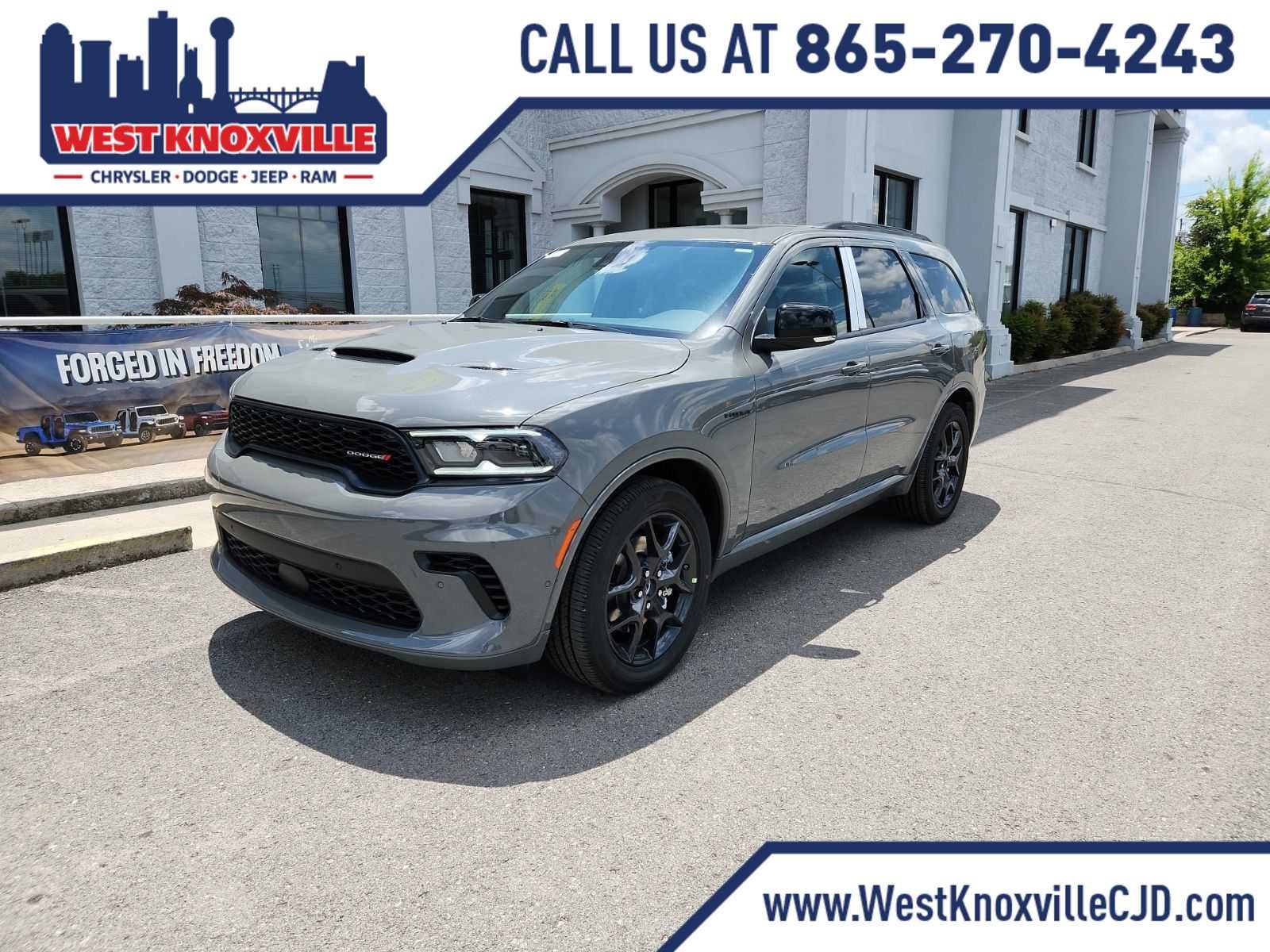 2026 Dodge Durango DURANGO GT PLUS AWD HEMI V8 in Destroyer Gray Clear-Coat Exterior Paint — front three-quarter view