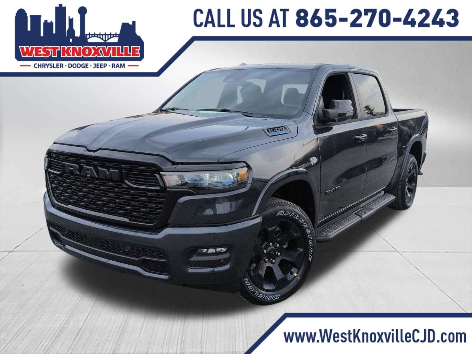 2026 RAM 1500 RAM 1500 BIG HORN CREW CAB 4X4 5'7' BOX in Forged Blue Metallic Exterior Paint — front three-quarter view