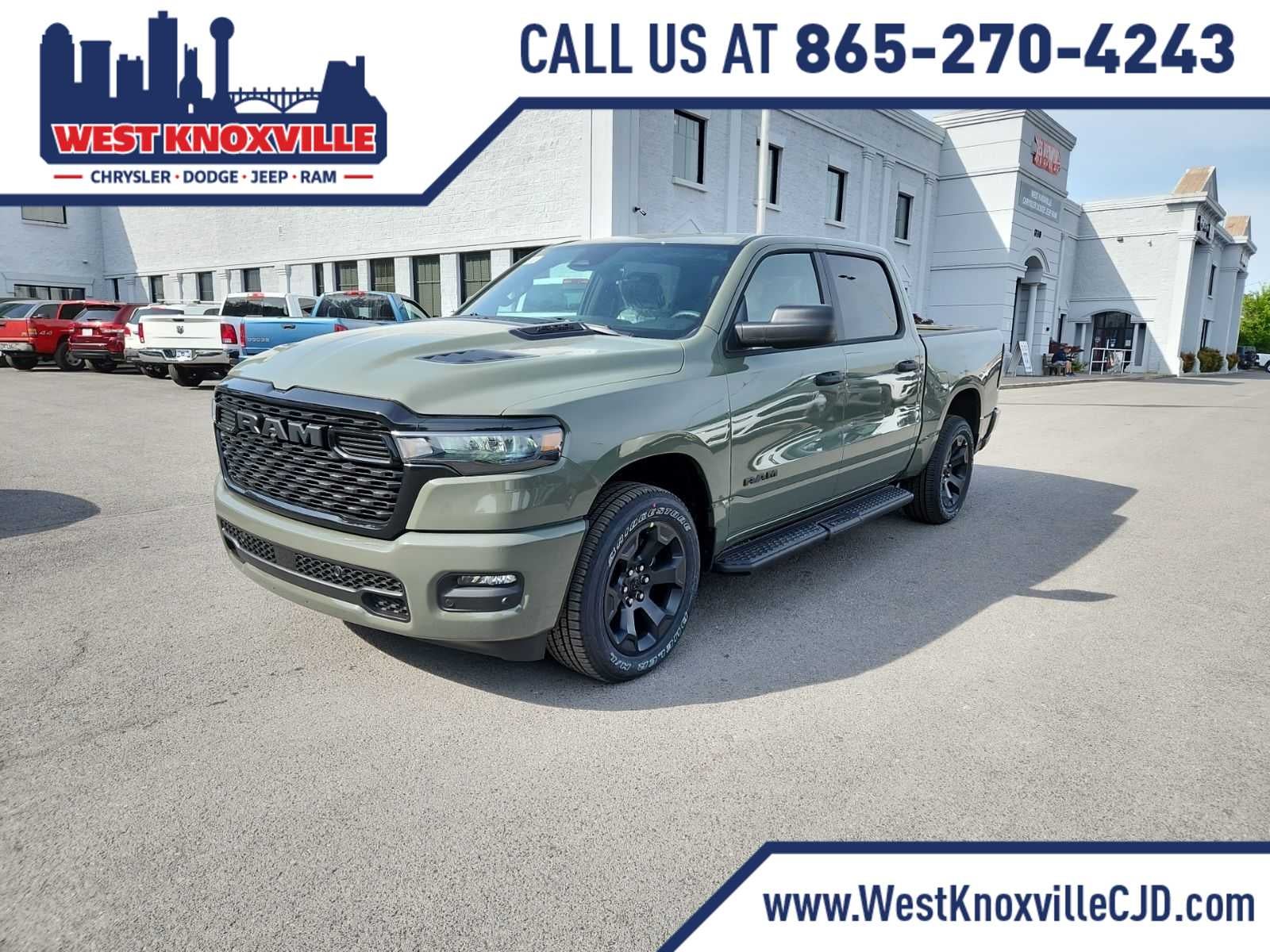 2026 RAM 1500 RAM 1500 EXPRESS CREW CAB 4X4 5'7' BOX in Canyon Lake Exterior Paint — front three-quarter view