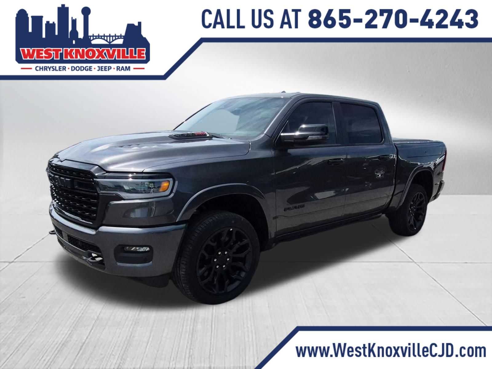 2026 RAM 1500 Limited in Granite Crystal Metallic Clearcoat — front three-quarter view