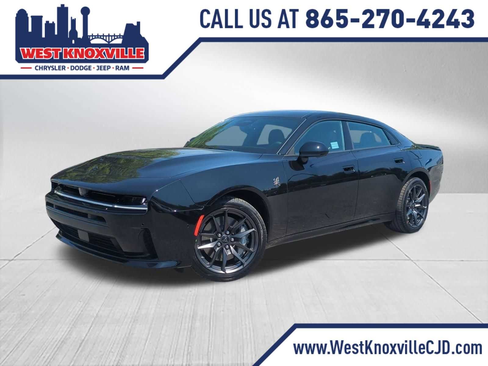 2026 Dodge Charger CHARGER SCAT PACK PLUS 4-DOOR AWD in Diamond Black Crystal Pearlcoat — front three-quarter view