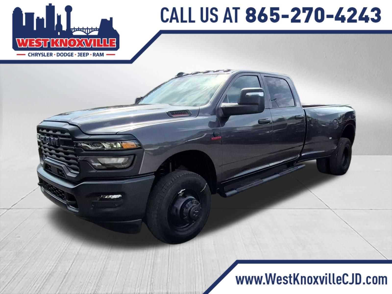 2026 RAM 3500 RAM 3500 TRADESMAN CREW CAB 4X4 8' BOX in Granite Crystal Metallic Clear-Coat Exterior Paint — front three-quarter view