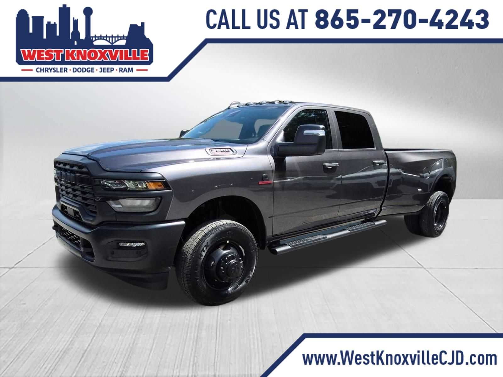 2026 RAM 3500 RAM 3500 TRADESMAN CREW CAB 4X4 8' BOX in Granite Crystal Metallic Clear-Coat Exterior Paint — front three-quarter view