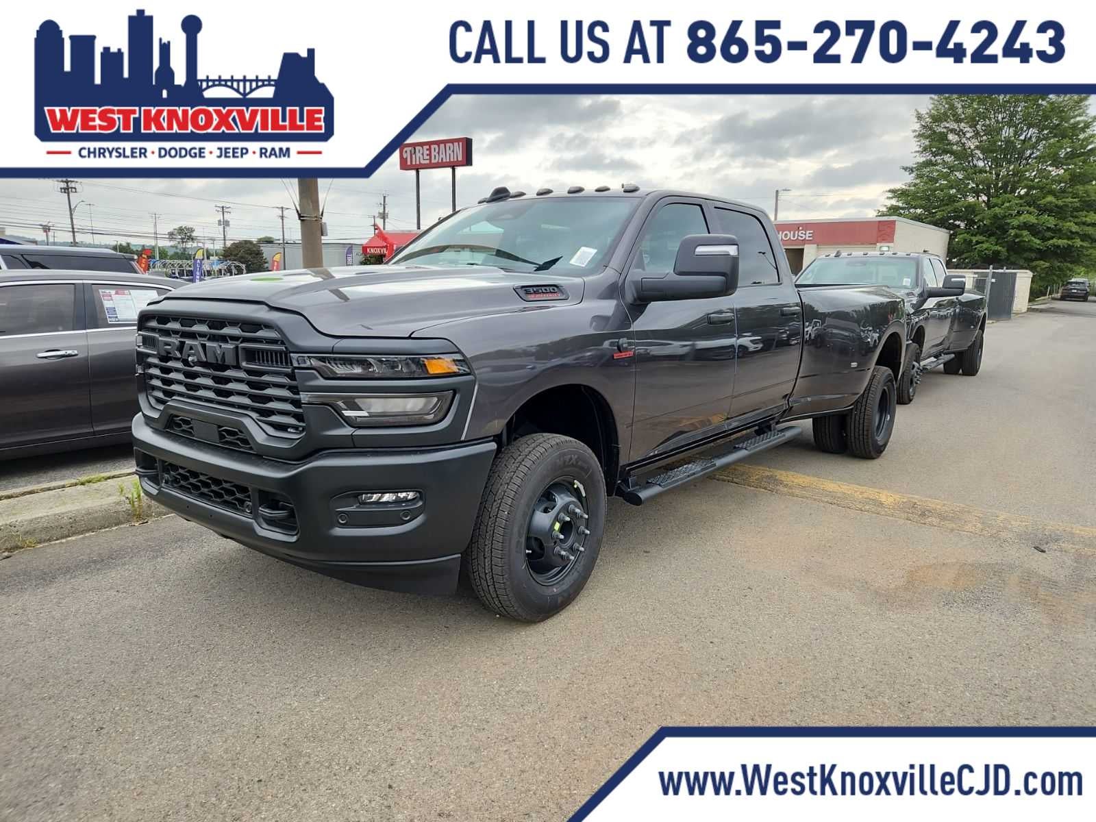 2026 RAM 3500 RAM 3500 TRADESMAN CREW CAB 4X4 8' BOX in Granite Crystal Metallic Clear-Coat Exterior Paint — front three-quarter view