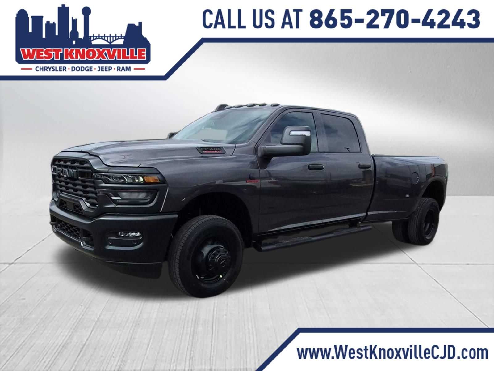 2026 RAM 3500 RAM 3500 TRADESMAN CREW CAB 4X4 8' BOX in Granite Crystal Metallic Clear-Coat Exterior Paint — front three-quarter view