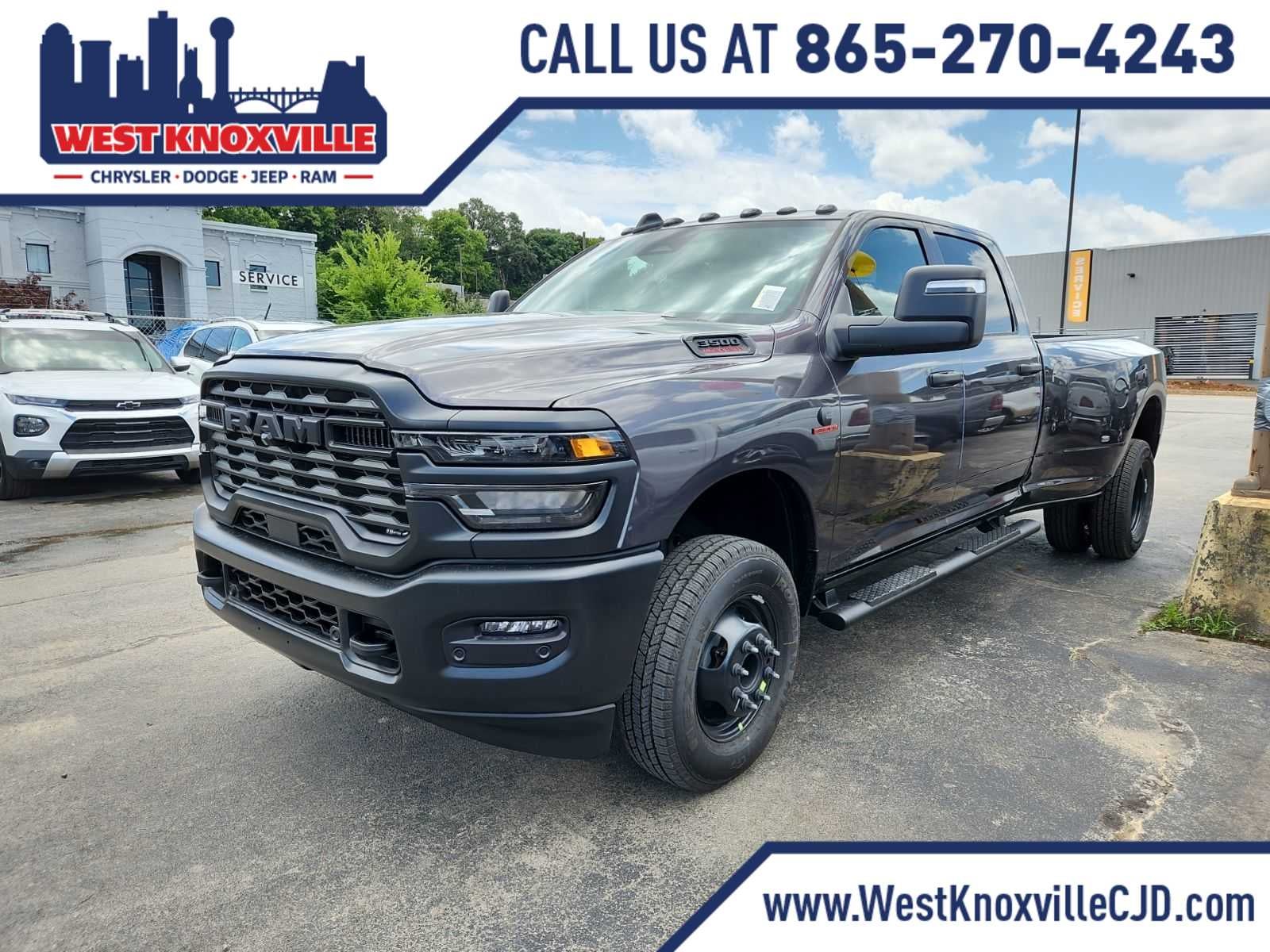 2026 RAM 3500 RAM 3500 TRADESMAN CREW CAB 4X4 8' BOX in Granite Crystal Metallic Clear-Coat Exterior Paint — front three-quarter view