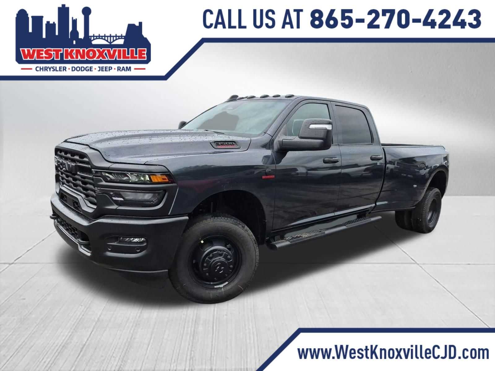 2026 RAM 3500 RAM 3500 TRADESMAN CREW CAB 4X4 8' BOX in Forged Blue Metallic Exterior Paint — front three-quarter view