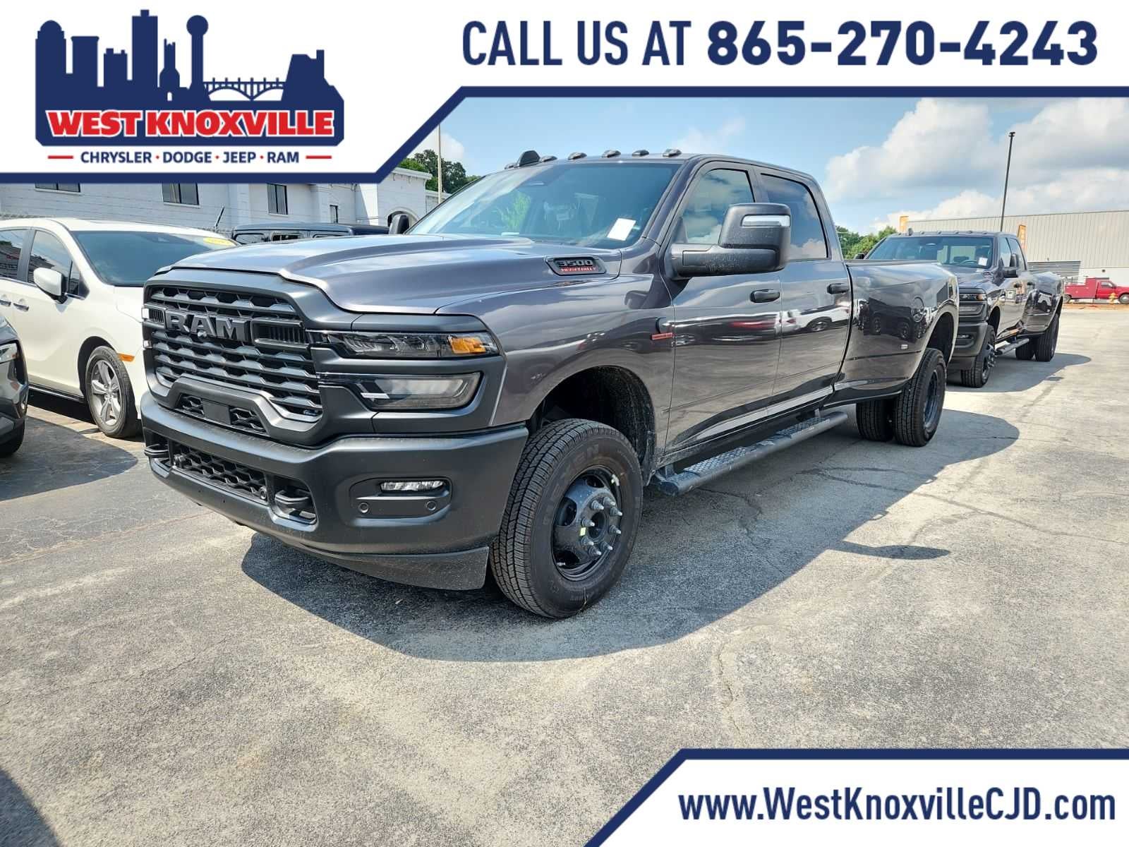 2026 RAM 3500 RAM 3500 TRADESMAN CREW CAB 4X4 8' BOX in Granite Crystal Metallic Clear-Coat Exterior Paint — front three-quarter view