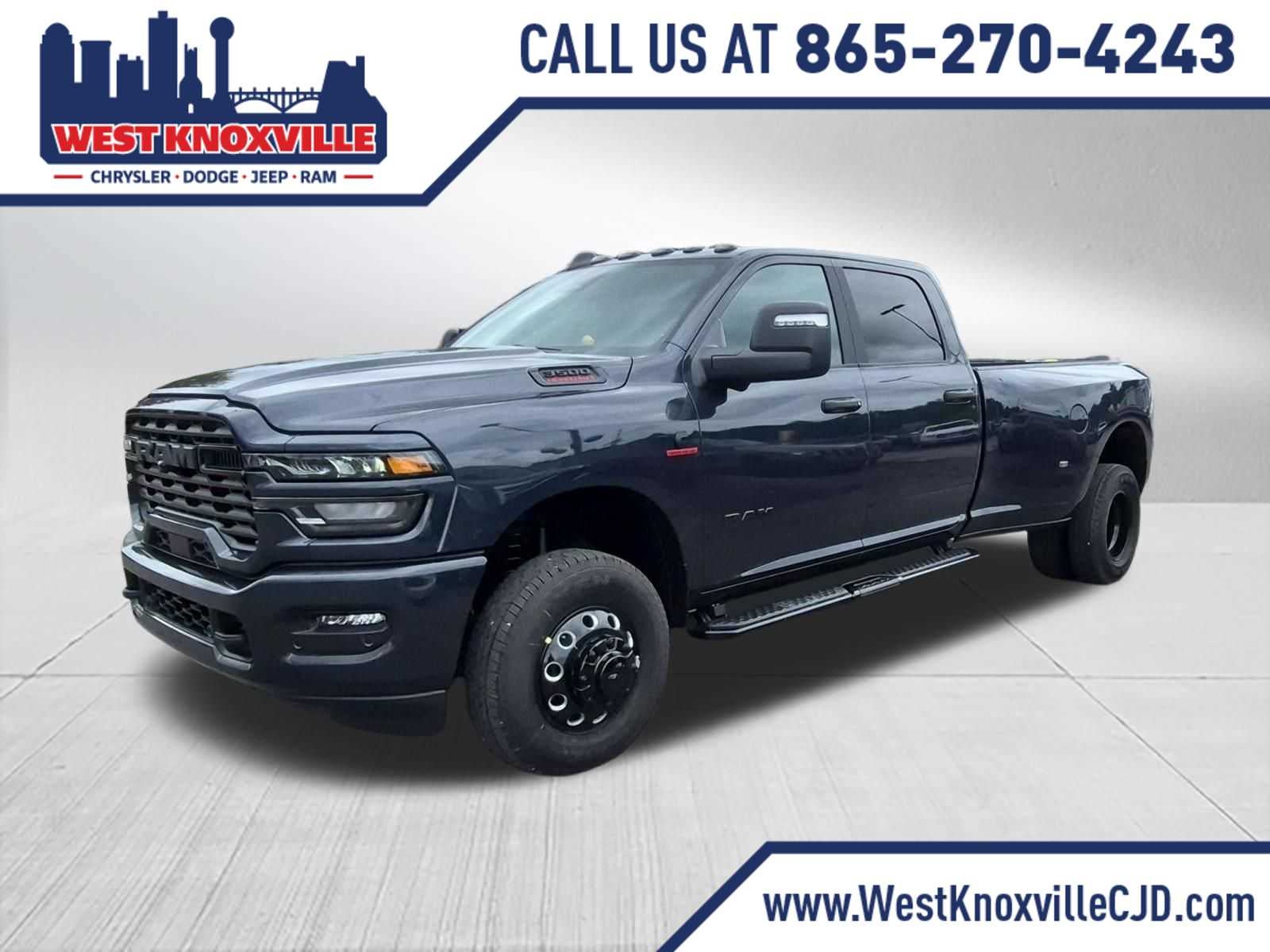 2026 RAM 3500 RAM 3500 BIG HORN CREW CAB 4X4 8' BOX in Forged Blue Metallic Exterior Paint — front three-quarter view