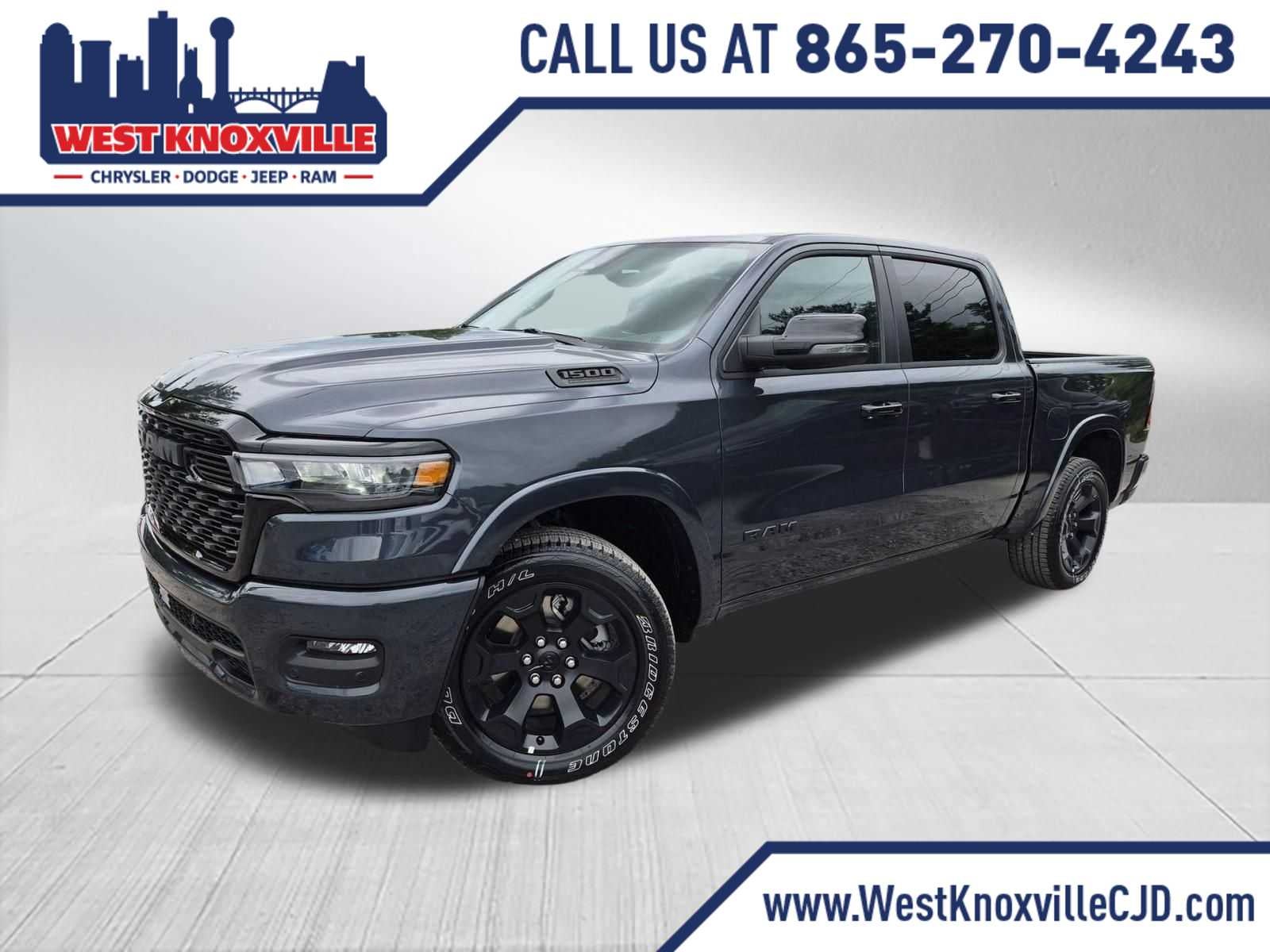 2026 RAM 1500 RAM 1500 BIG HORN CREW CAB 4X4 5'7' BOX in Forged Blue Metallic Exterior Paint — front three-quarter view