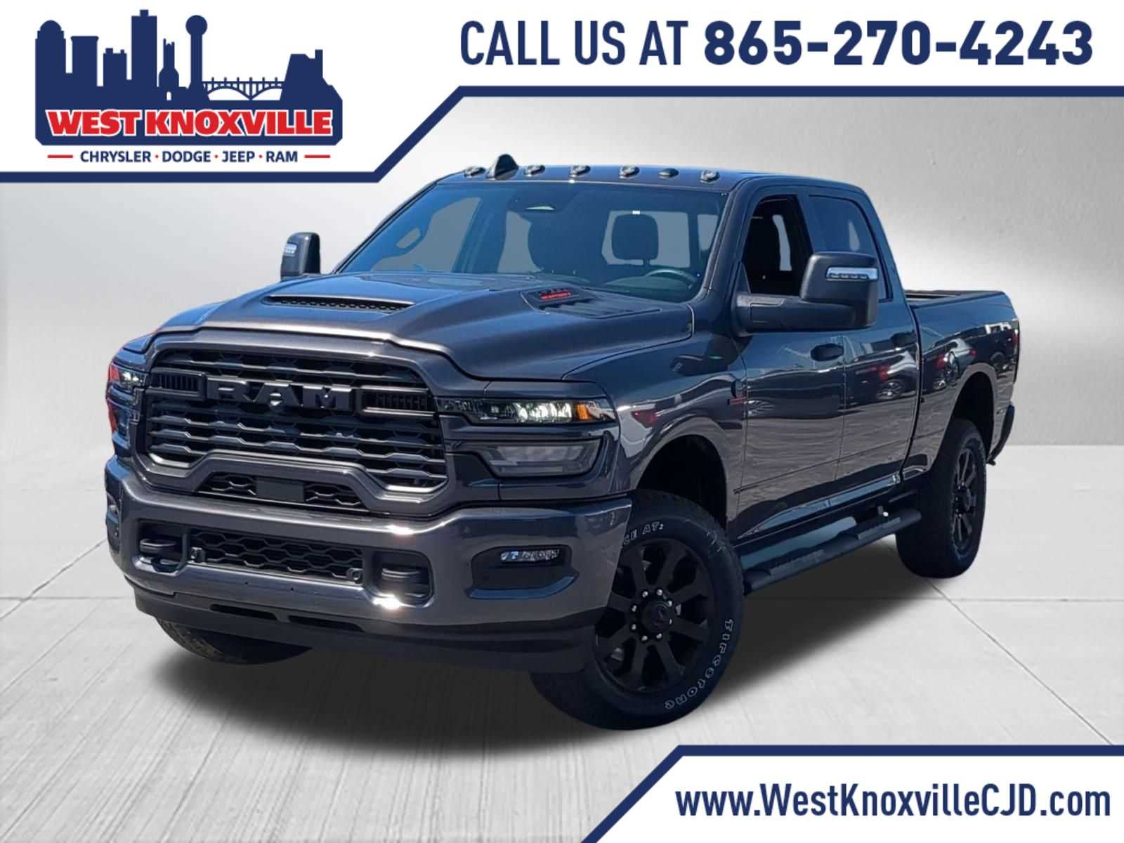 2026 RAM 2500 RAM 2500 BLACK EXPRESS CREW CAB 4X4 6'4' BOX in Granite Crystal Metallic Clear-Coat Exterior Paint — front three-quarter view