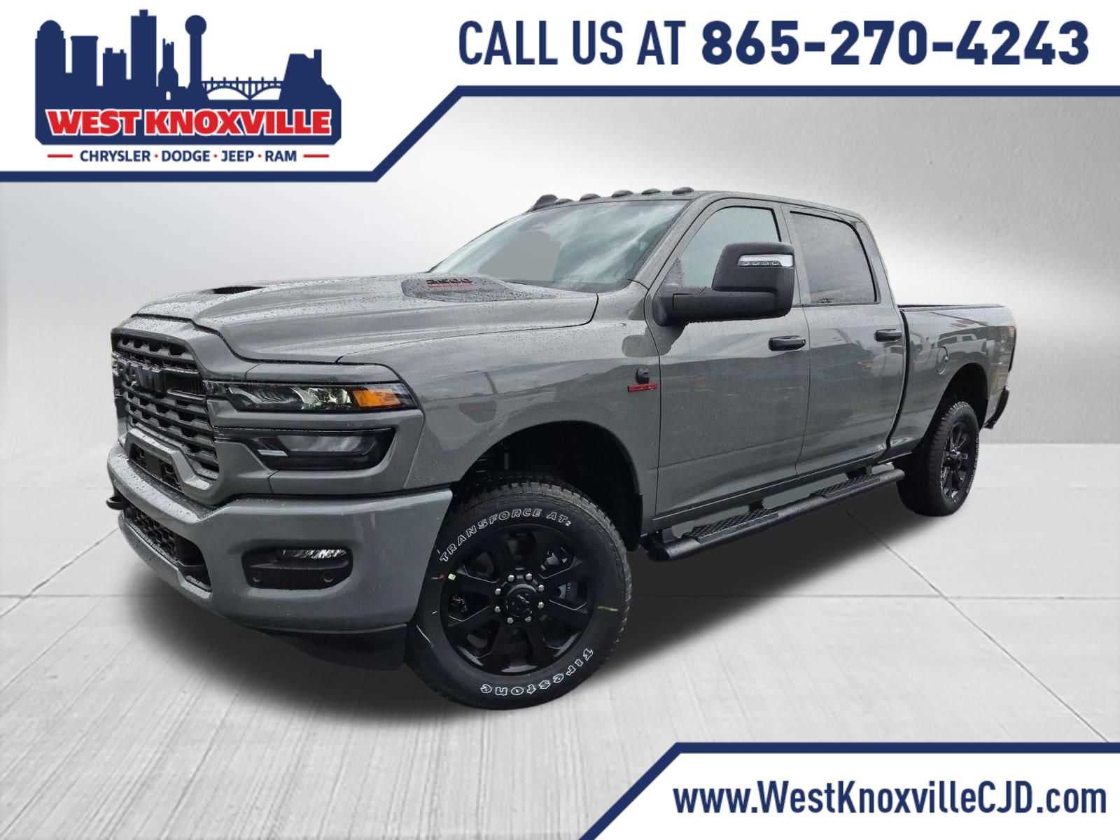 2026 RAM 2500 RAM 2500 BLACK EXPRESS CREW CAB 4X4 6'4' BOX in Ceramic Gray Clear-Coat Exterior Paint — front three-quarter view