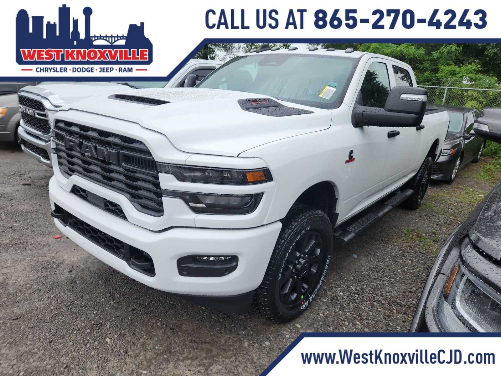2026 RAM 2500 RAM 2500 BLACK EXPRESS CREW CAB 4X4 6'4' BOX in Bright White Clear-Coat Exterior Paint — front three-quarter view