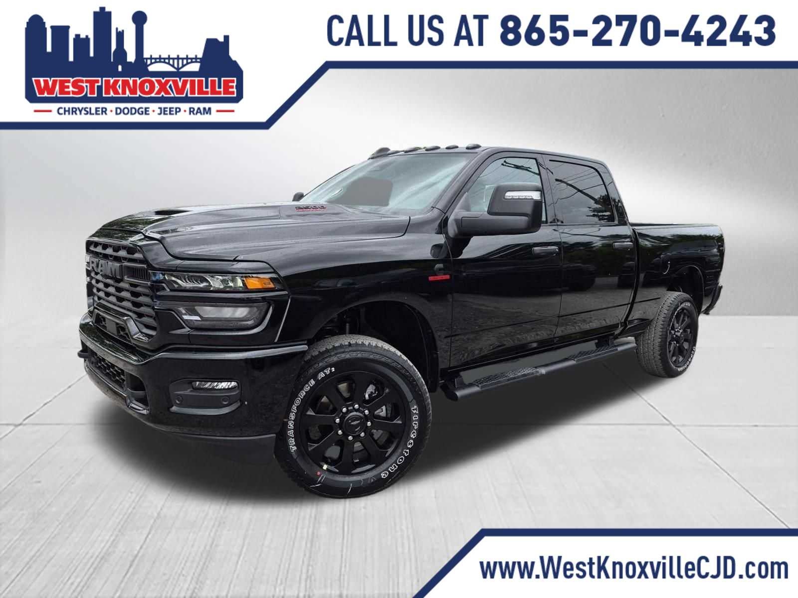 2026 RAM 2500 RAM 2500 BLACK EXPRESS CREW CAB 4X4 6'4' BOX in Diamond Black Crystal Pearl-Coat Exterior Paint — front three-quarter view
