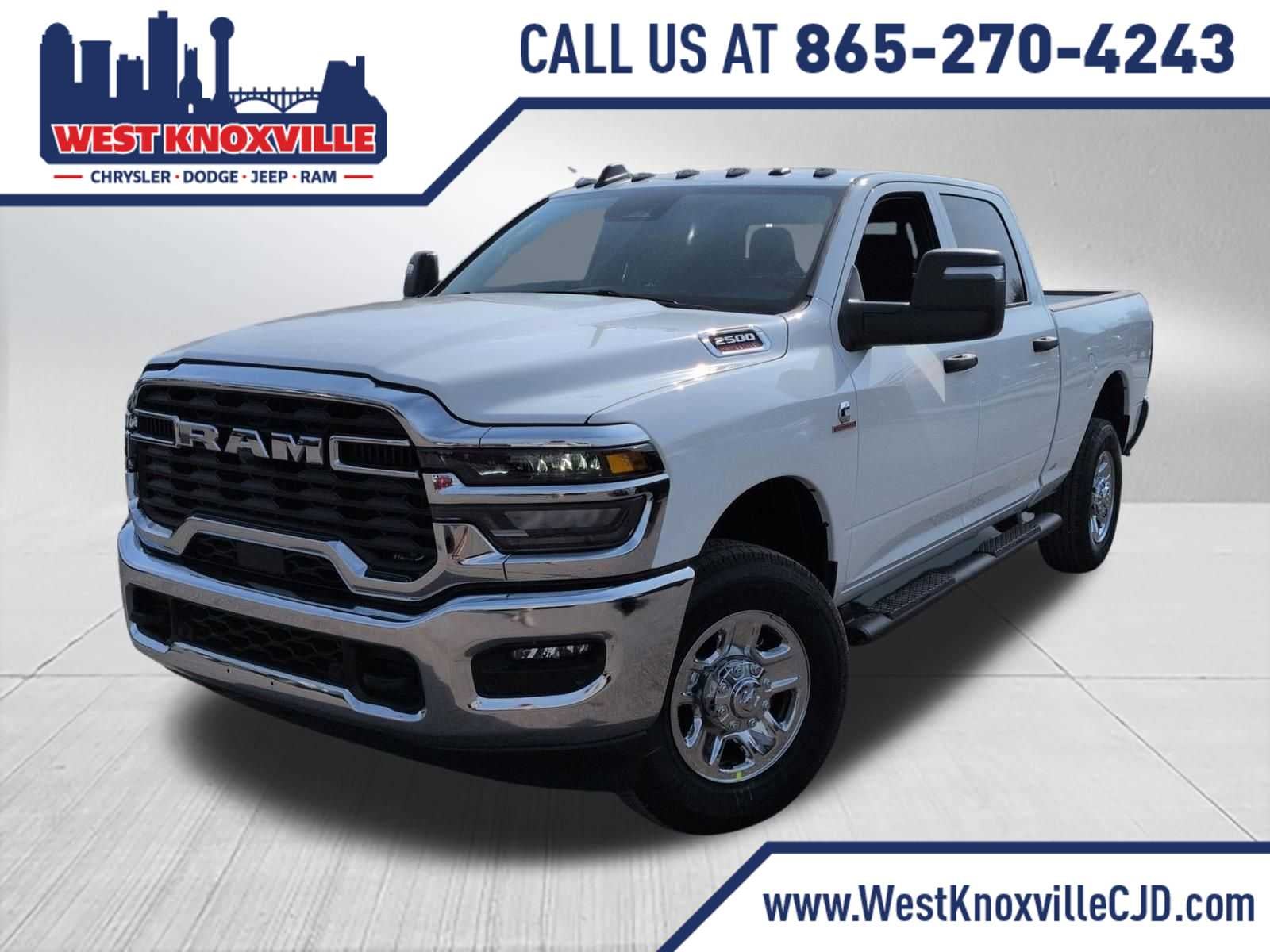 2026 RAM 2500 RAM 2500 TRADESMAN CREW CAB 4X4 6'4' BOX in Bright White Clear-Coat Exterior Paint — front three-quarter view