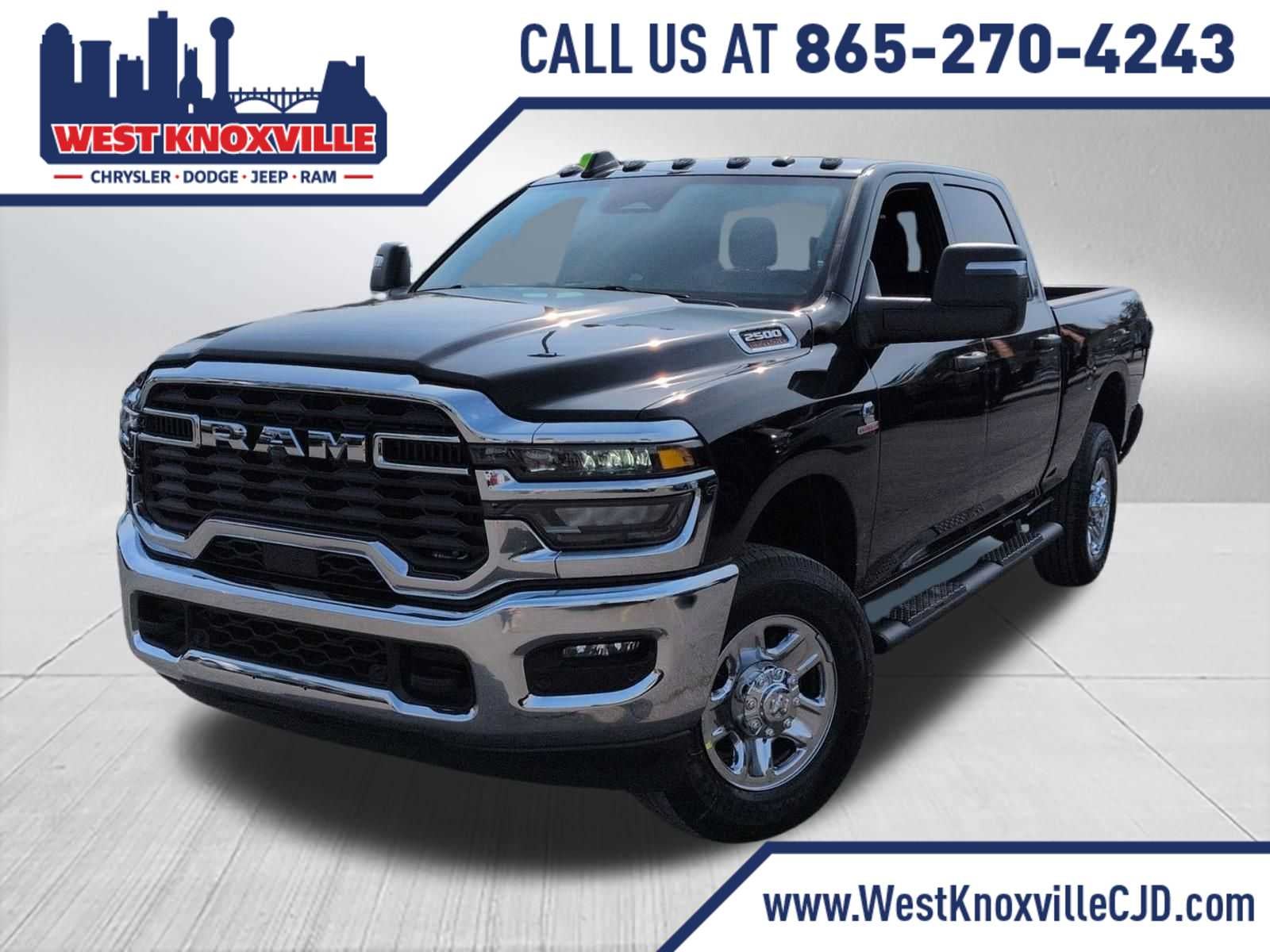 2026 RAM 2500 RAM 2500 TRADESMAN CREW CAB 4X4 6'4' BOX in Diamond Black Crystal Pearl-Coat Exterior Paint — front three-quarter view