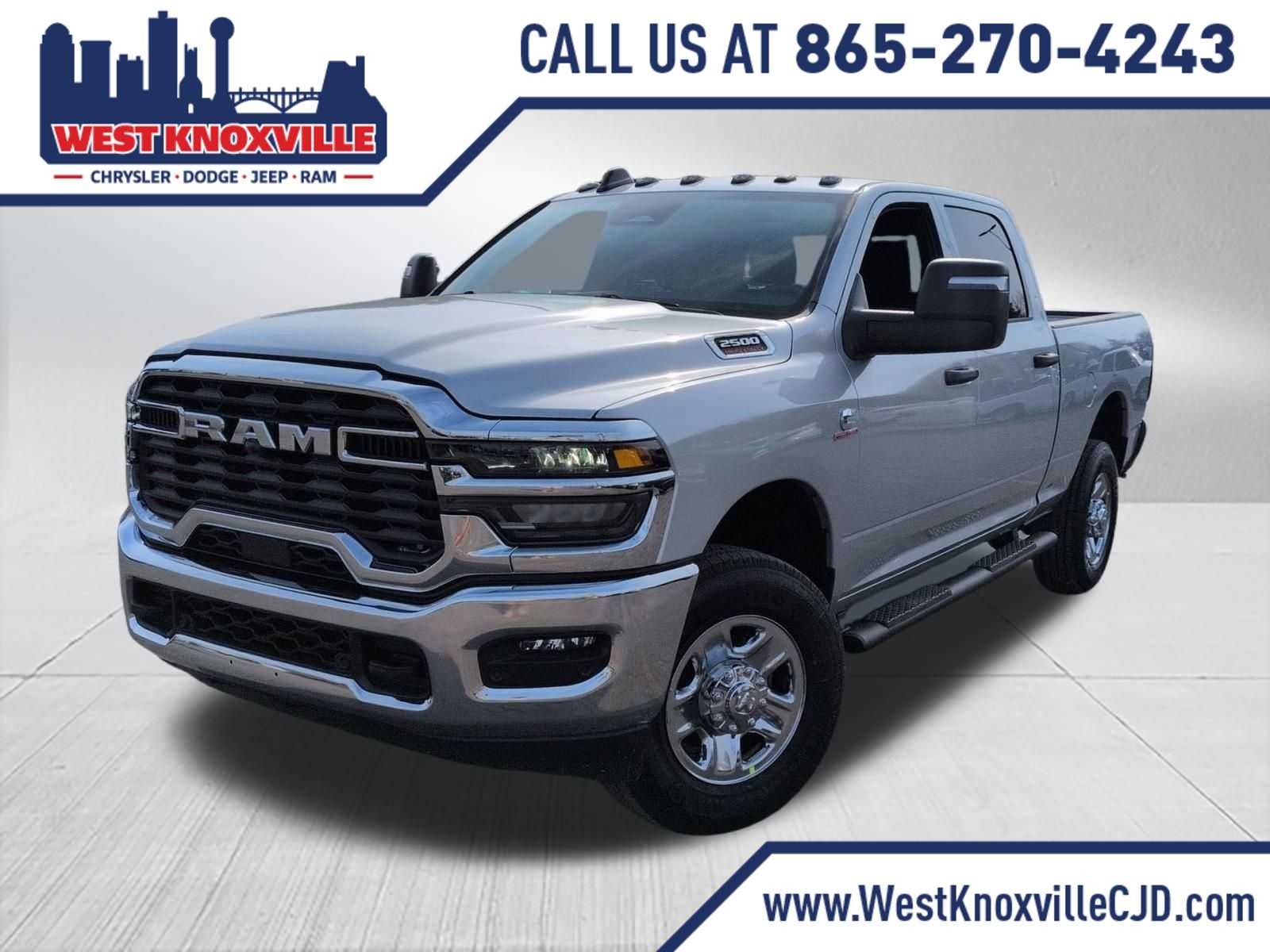 2026 RAM 2500 RAM 2500 BIG HORN CREW CAB 4X4 6'4' BOX in Bright White Clear-Coat Exterior Paint — front three-quarter view