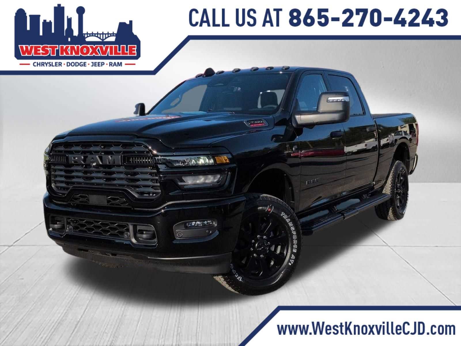 2026 RAM 2500 RAM 2500 BIG HORN CREW CAB 4X4 6'4' BOX in Diamond Black Crystal Pearl-Coat Exterior Paint — front three-quarter view