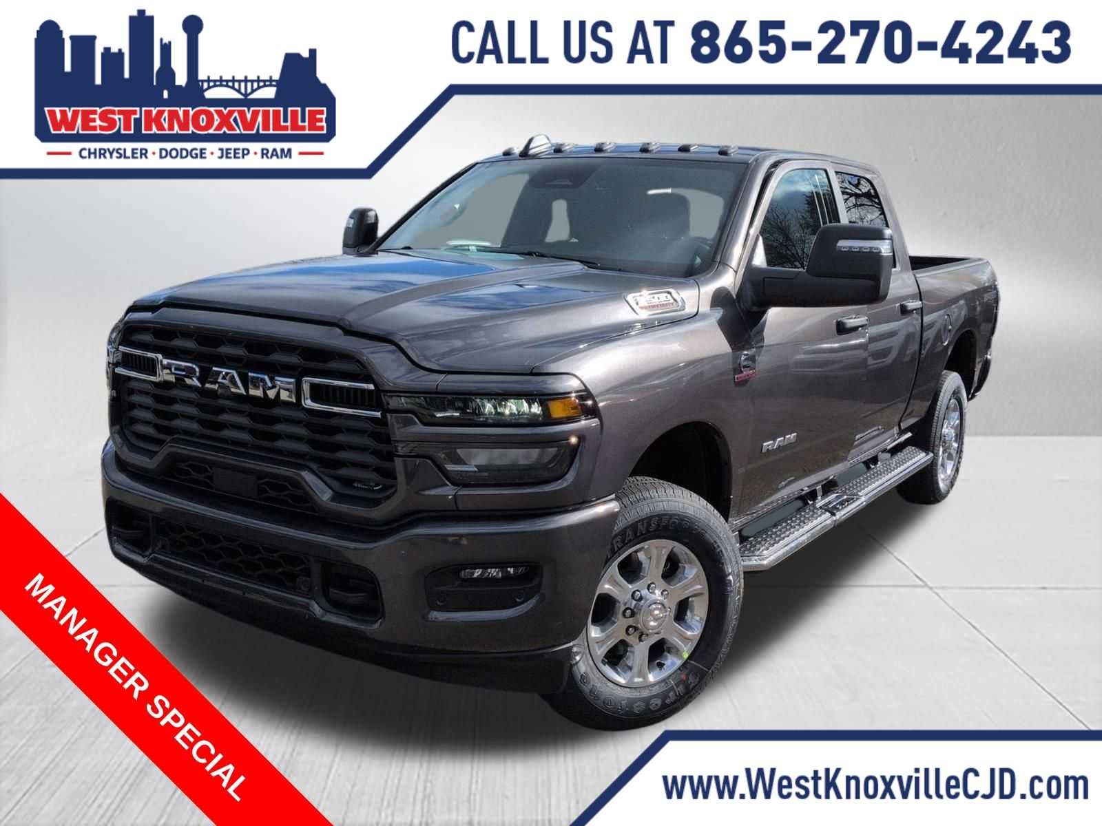 2026 RAM 2500 RAM 2500 BIG HORN CREW CAB 4X4 6'4' BOX in Granite Crystal Metallic Clear-Coat Exterior Paint — front three-quarter view