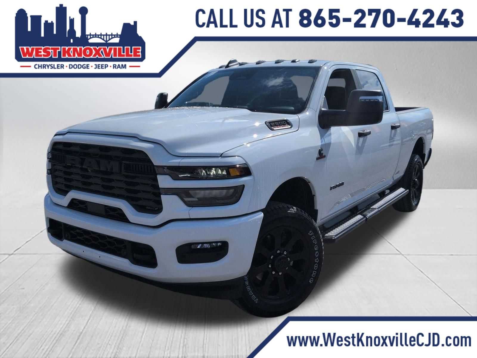 2026 RAM 2500 RAM 2500 BIG HORN CREW CAB 4X4 6'4' BOX in Bright White Clear-Coat Exterior Paint — front three-quarter view
