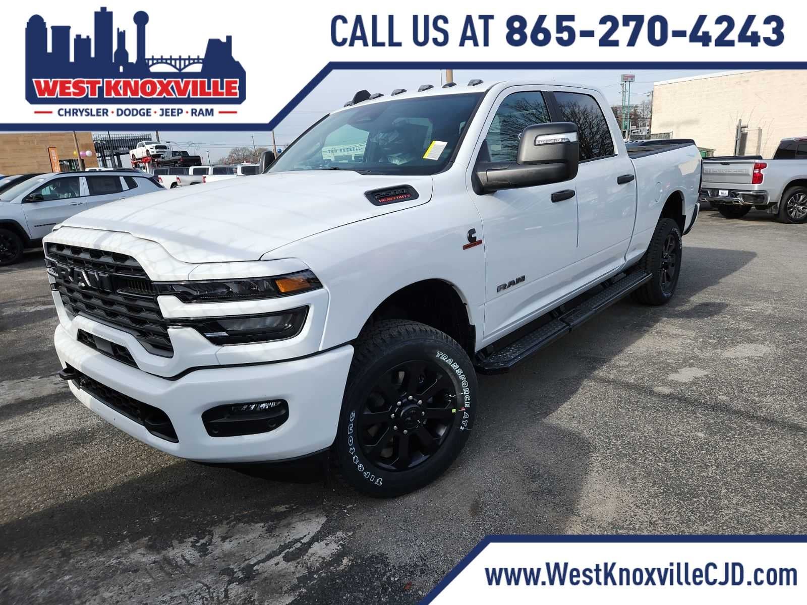 2026 RAM 2500 RAM 2500 BIG HORN CREW CAB 4X4 6'4' BOX in Bright White Clear-Coat Exterior Paint — front three-quarter view