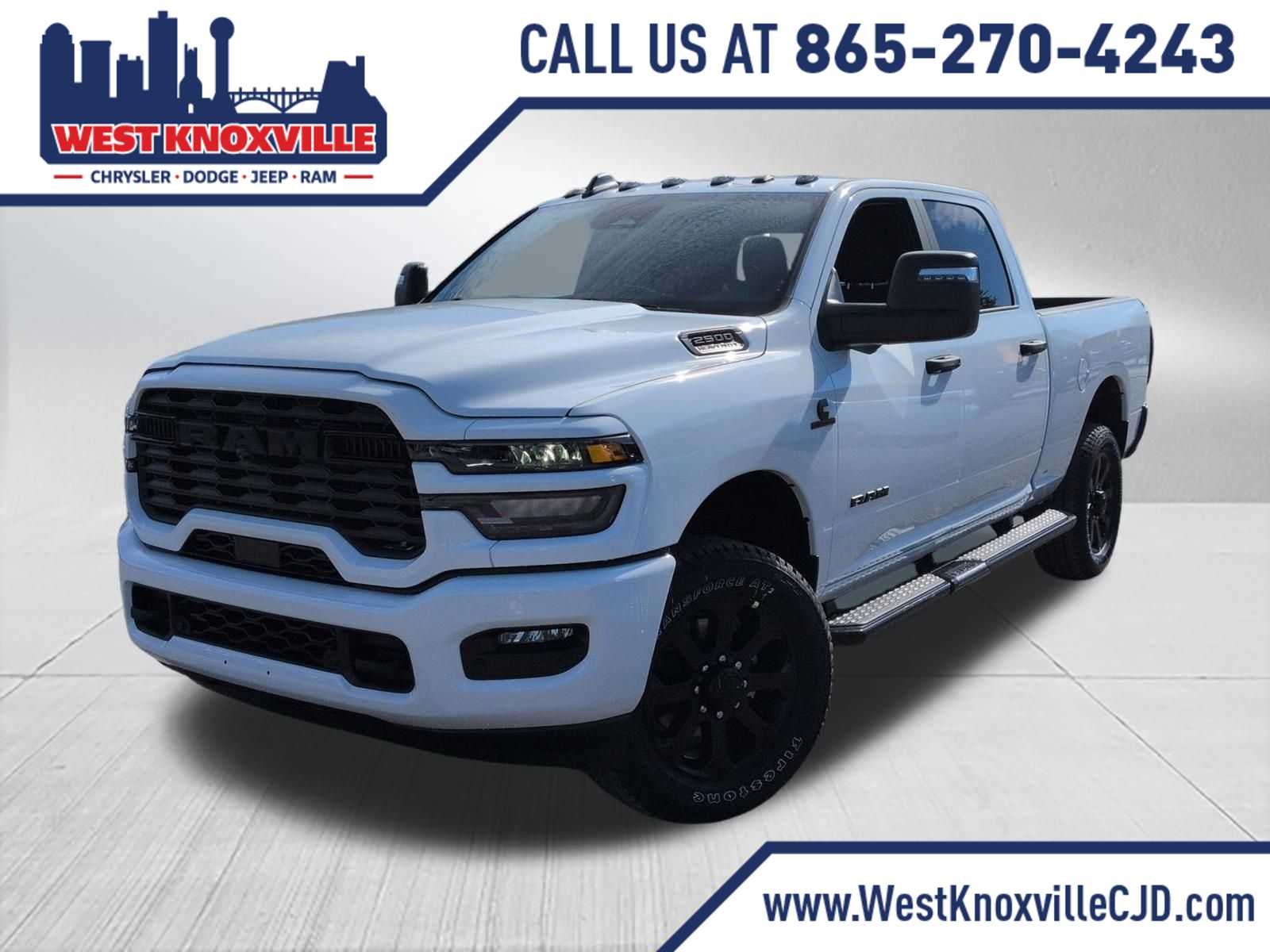 2026 RAM 2500 RAM 2500 BIG HORN CREW CAB 4X4 6'4' BOX in Bright White Clear-Coat Exterior Paint — front three-quarter view