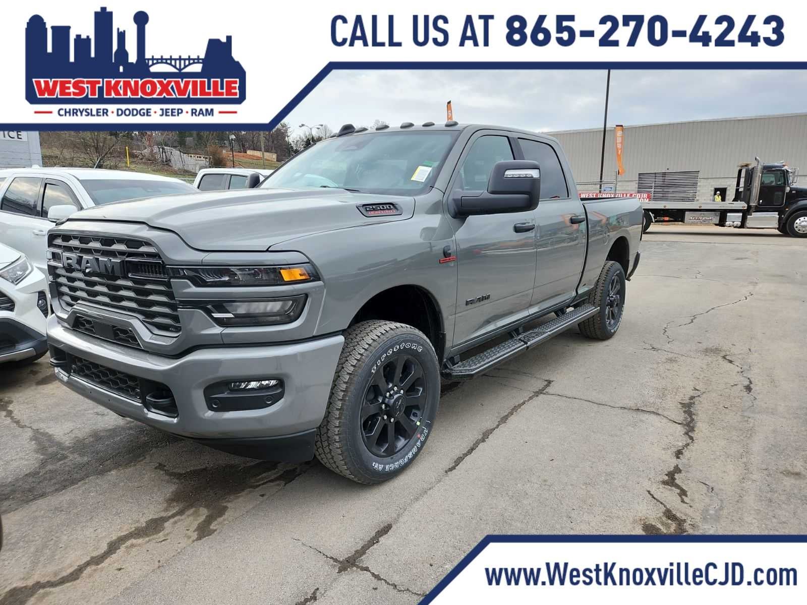 2026 RAM 2500 RAM 2500 BIG HORN CREW CAB 4X4 6'4' BOX in Ceramic Gray Clear-Coat Exterior Paint — front three-quarter view
