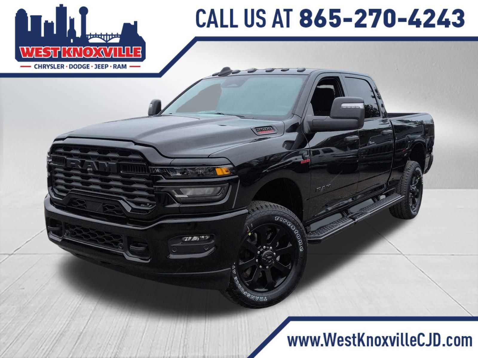 2026 RAM 2500 RAM 2500 BIG HORN CREW CAB 4X4 6'4' BOX in Diamond Black Crystal Pearl-Coat Exterior Paint — front three-quarter view