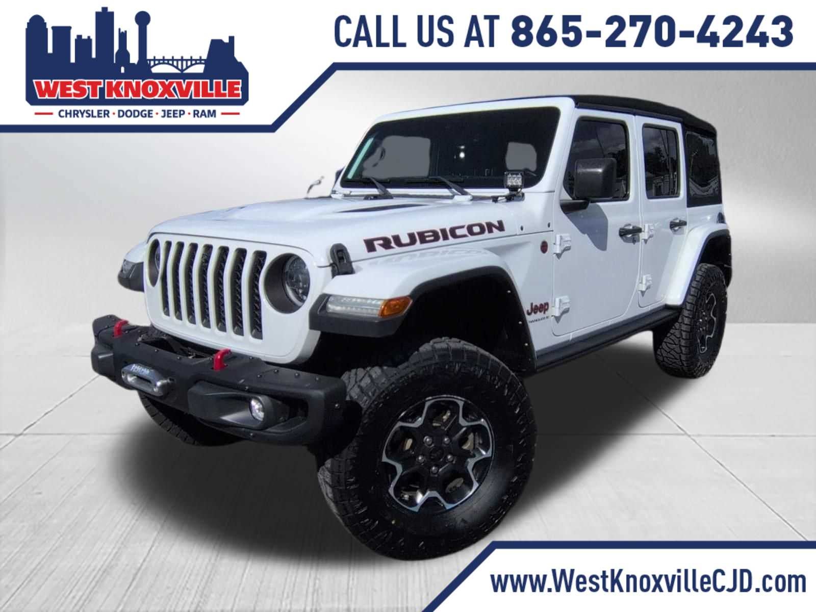 2023 Jeep Wrangler Rubicon in Bright White Clearcoat — front three-quarter view