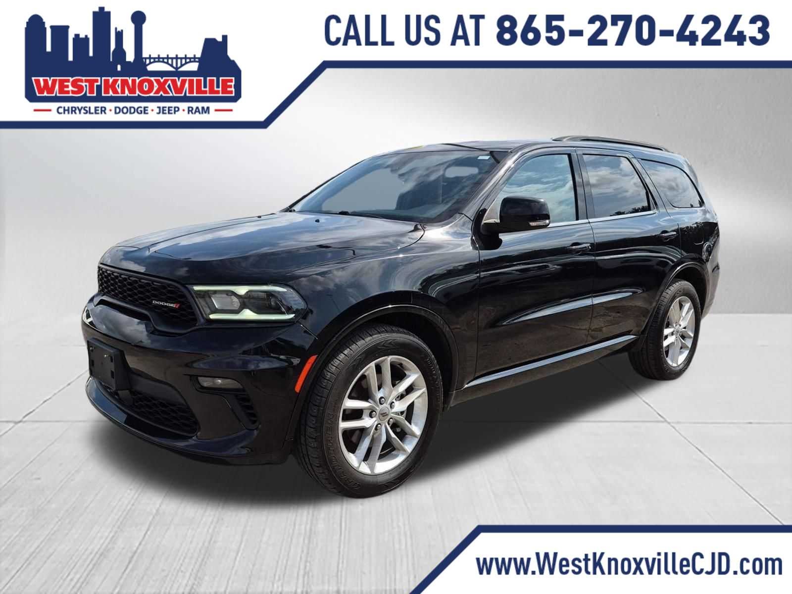 2023 Dodge Durango GT Plus in Db Black Clearcoat — front three-quarter view