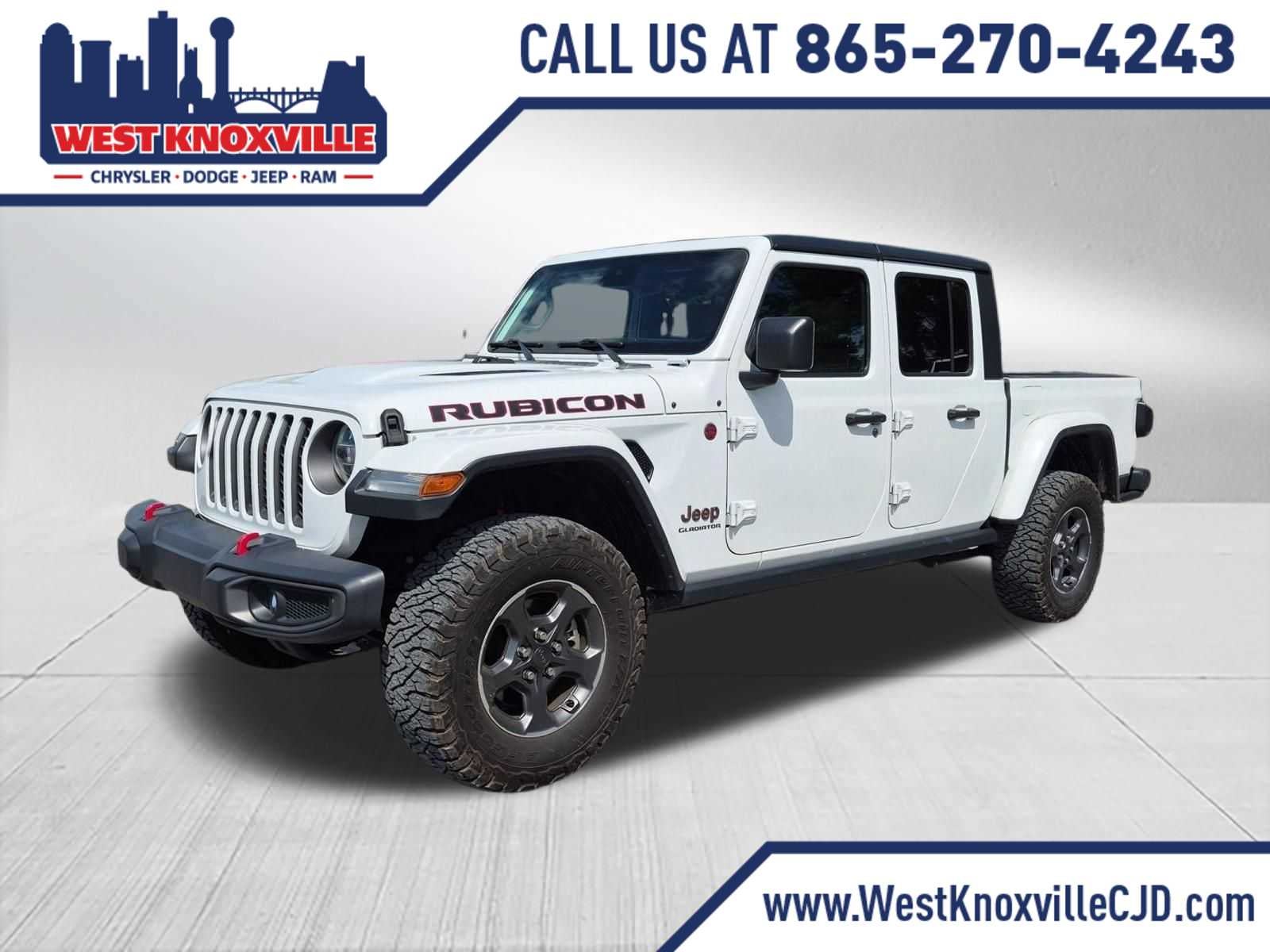 2020 Jeep Gladiator Rubicon in Bright White Clearcoat — front three-quarter view
