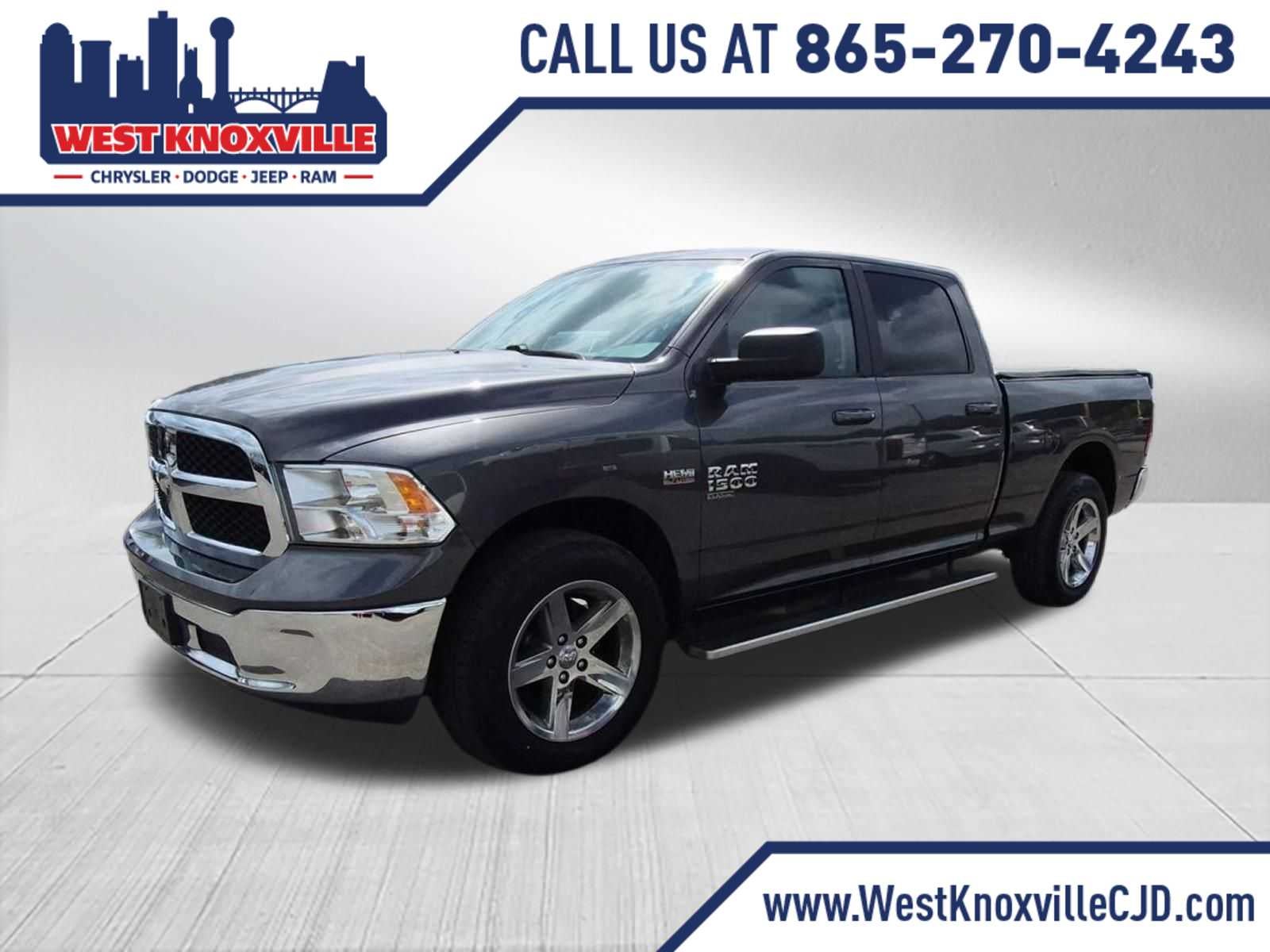 2019 RAM 1500 Classic SLT in Granite Crystal Metallic Clearcoat — front three-quarter view