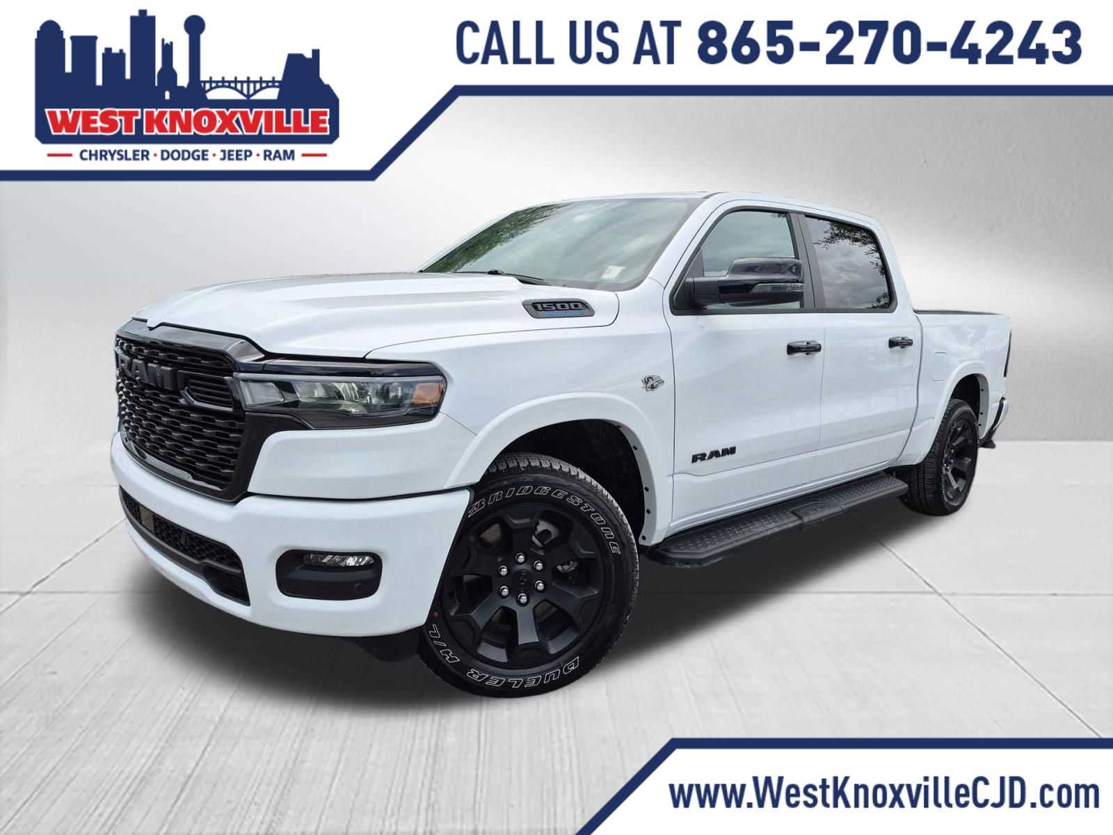 2026 RAM 1500 Big Horn in Bright White Clearcoat — front three-quarter view