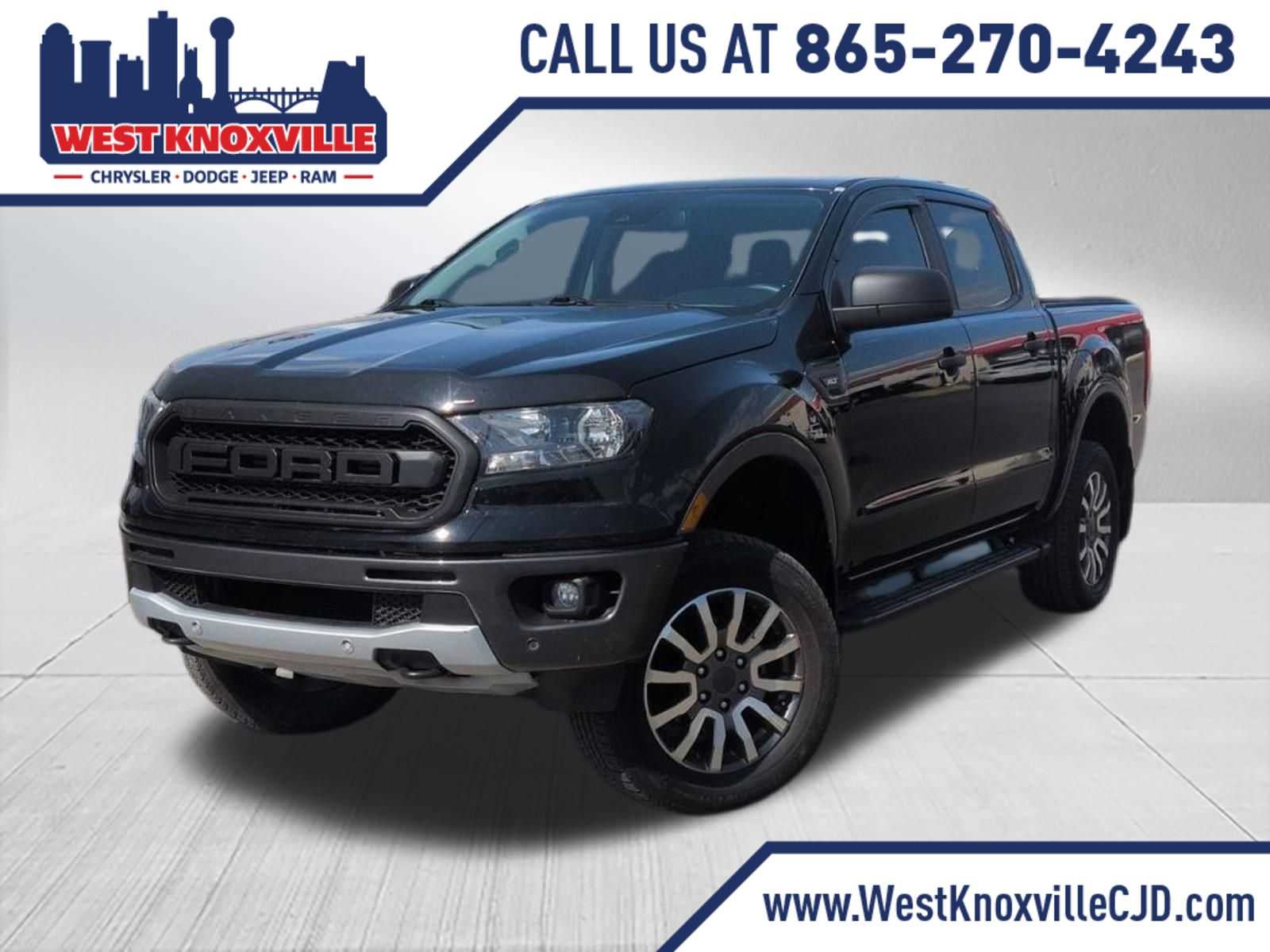 2019 Ford Ranger XLT in Shadow Black — front three-quarter view