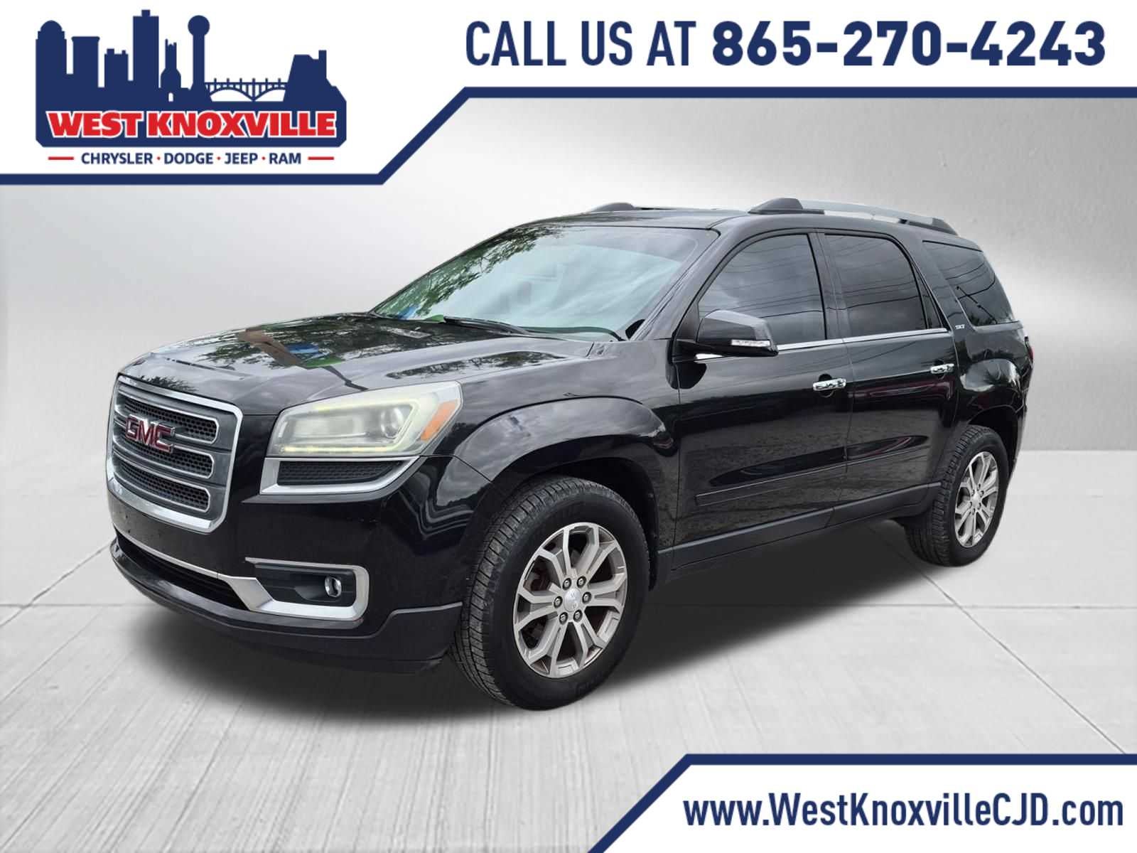 2013 GMC Acadia SLT in Carbon Black Metallic — front three-quarter view