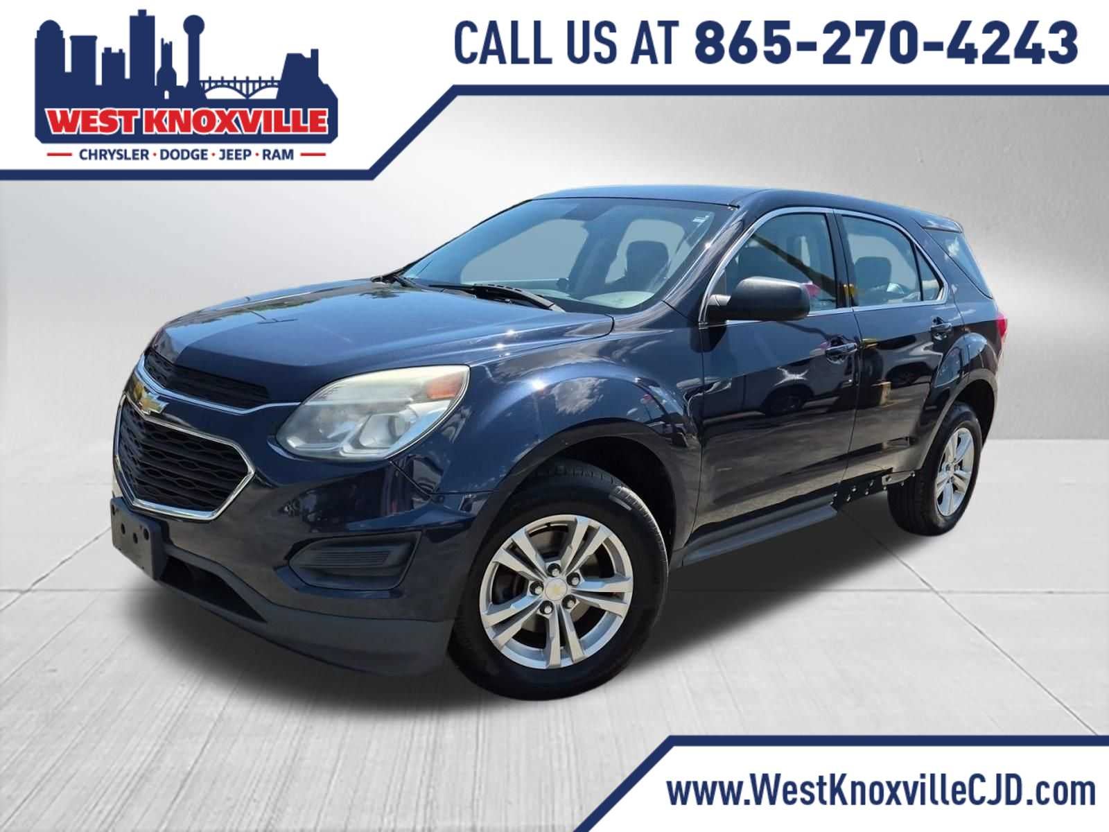 2016 Chevrolet Equinox LS in Blue Velvet Metallic — front three-quarter view