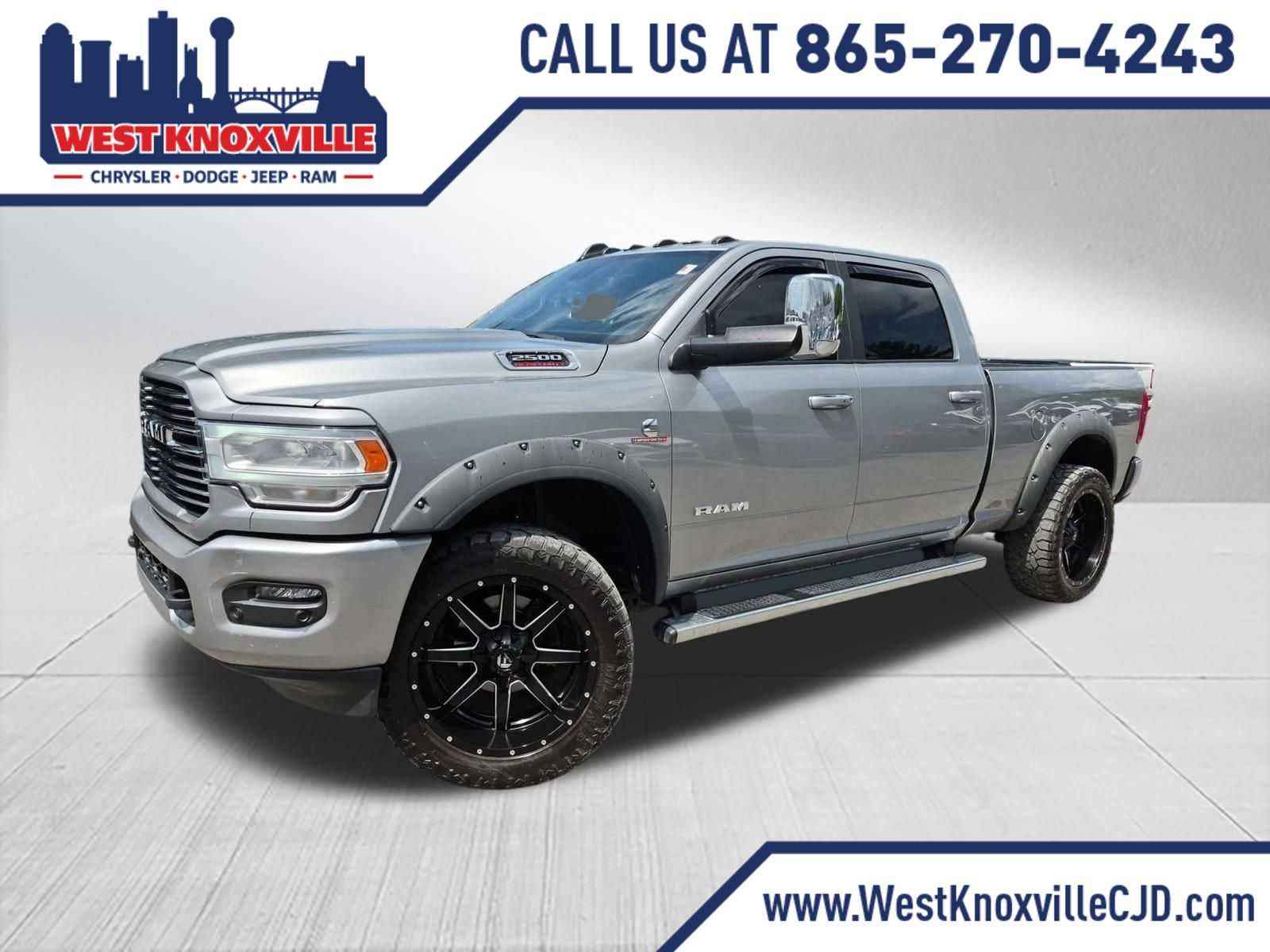 2022 RAM 2500 Laramie in Billet Silver Metallic Clearcoat — front three-quarter view