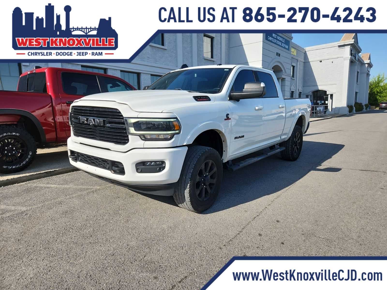 2022 RAM 2500 Laramie in Bright White Clearcoat — front three-quarter view