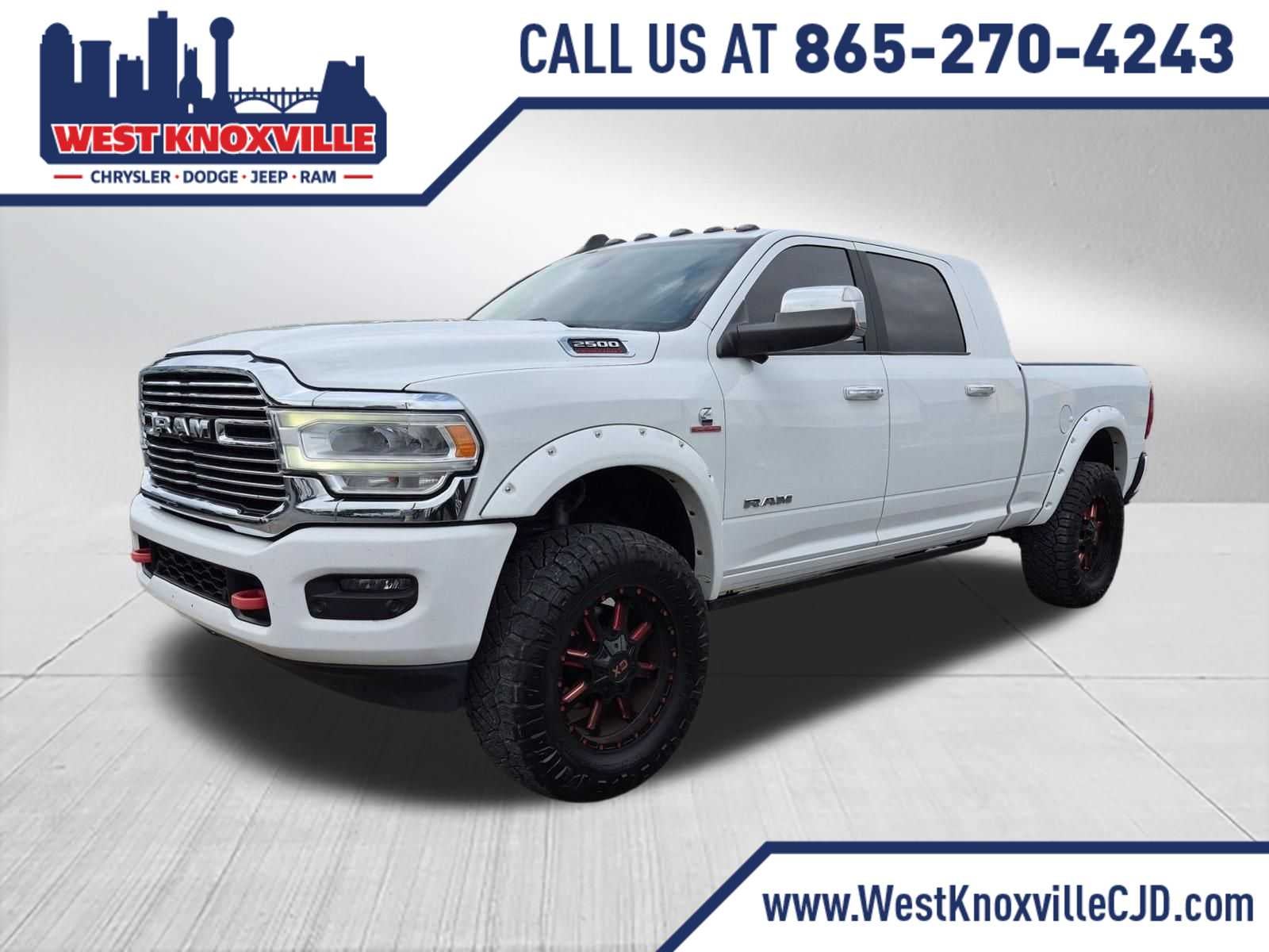 2020 RAM 2500 Laramie in Bright White Clearcoat — front three-quarter view