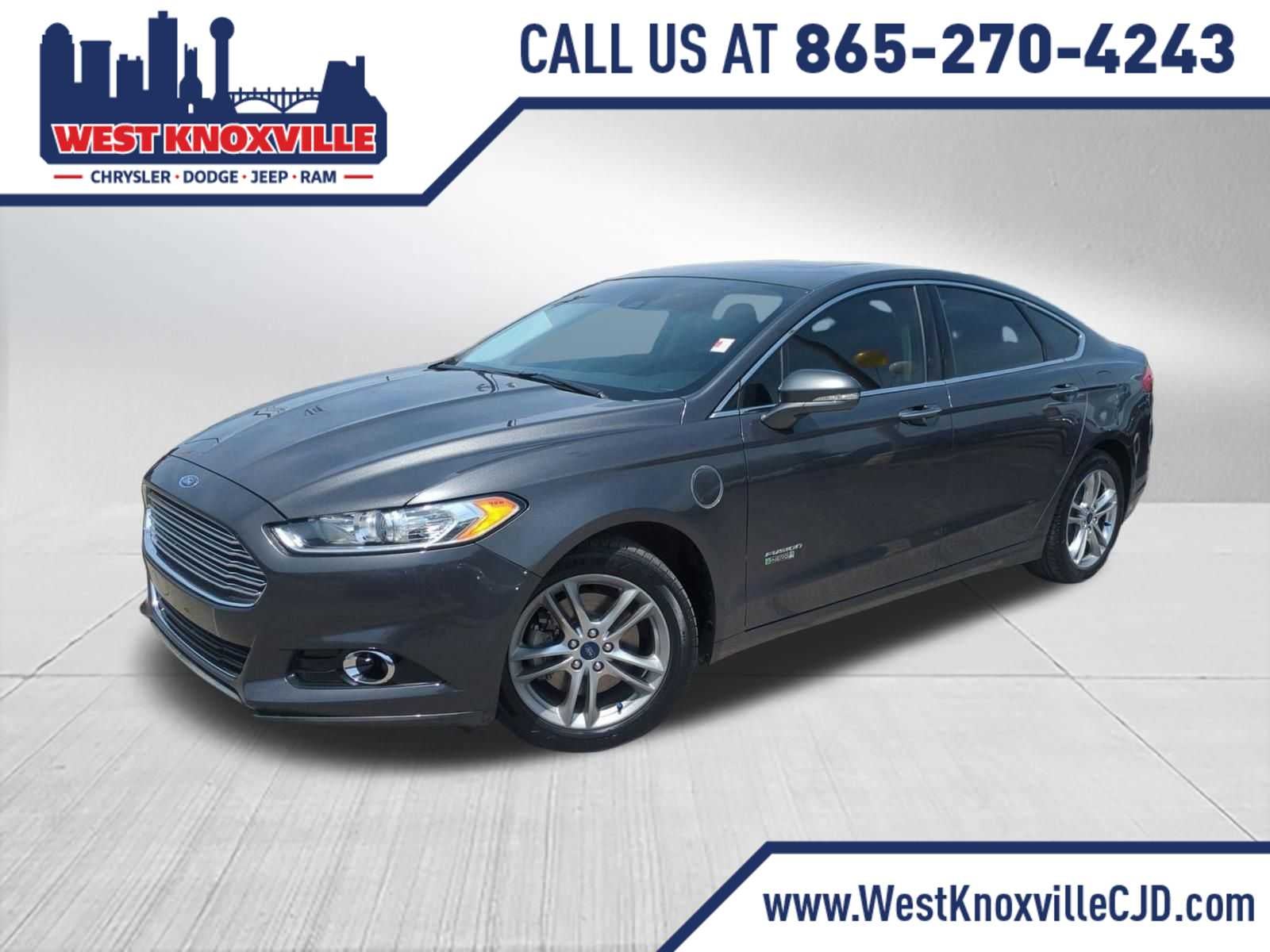 2016 Ford Fusion Energi Titanium in Magnetic — front three-quarter view