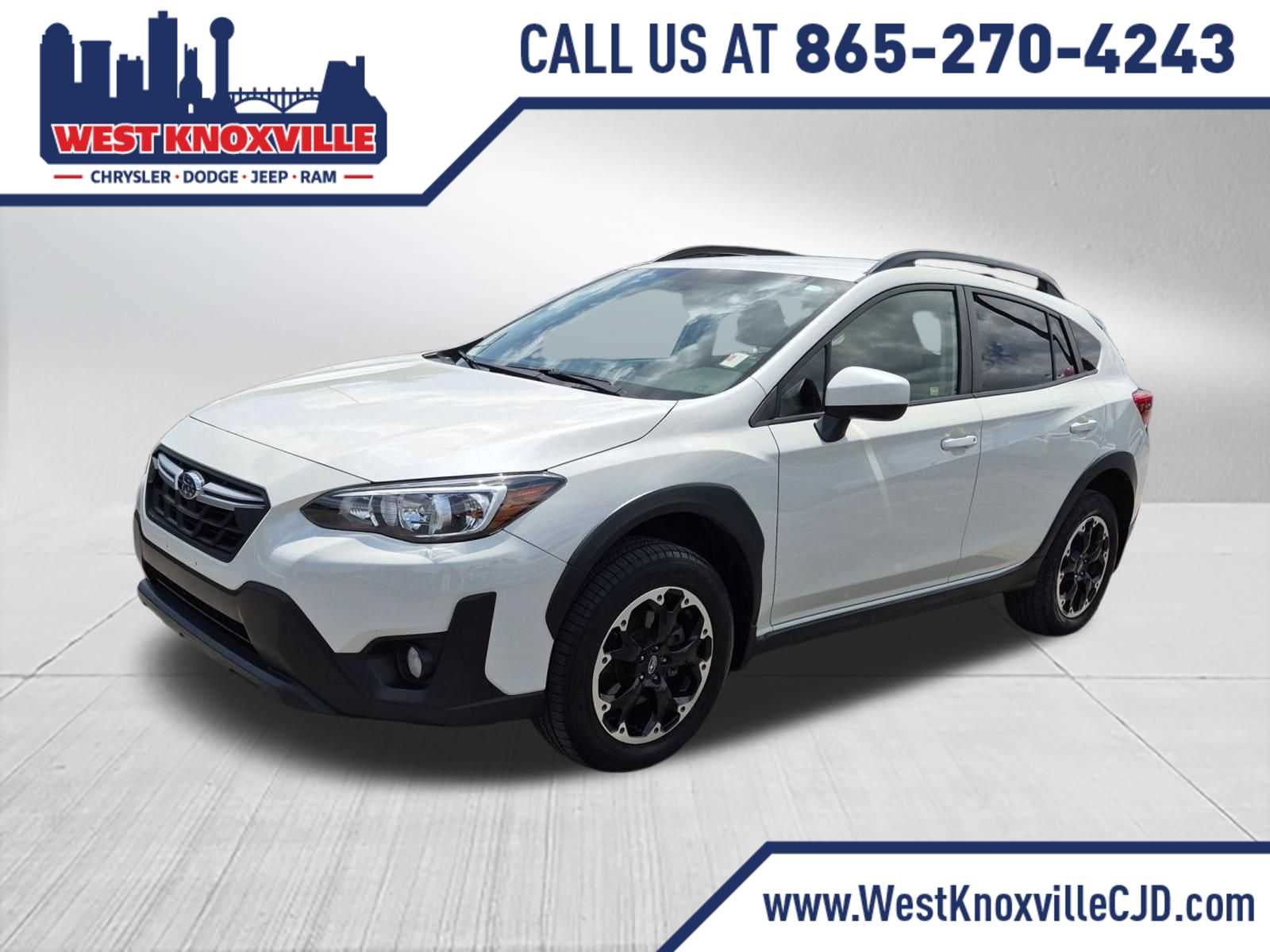 2021 Subaru Crosstrek Premium in Crystal White Pearl — front three-quarter view