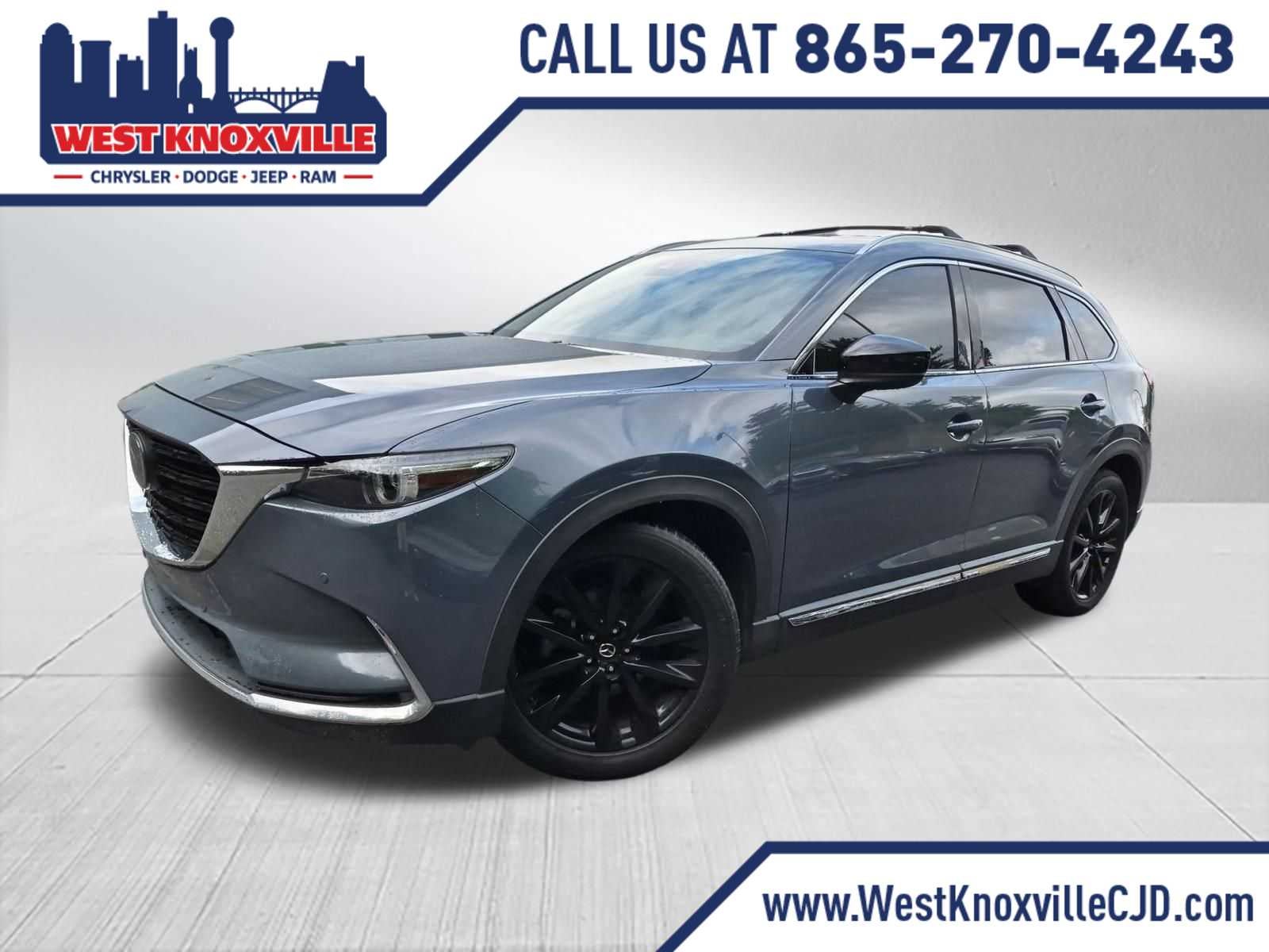 2021 Mazda Mazda CX-9 Carbon Edition in Polymetal Gray — front three-quarter view