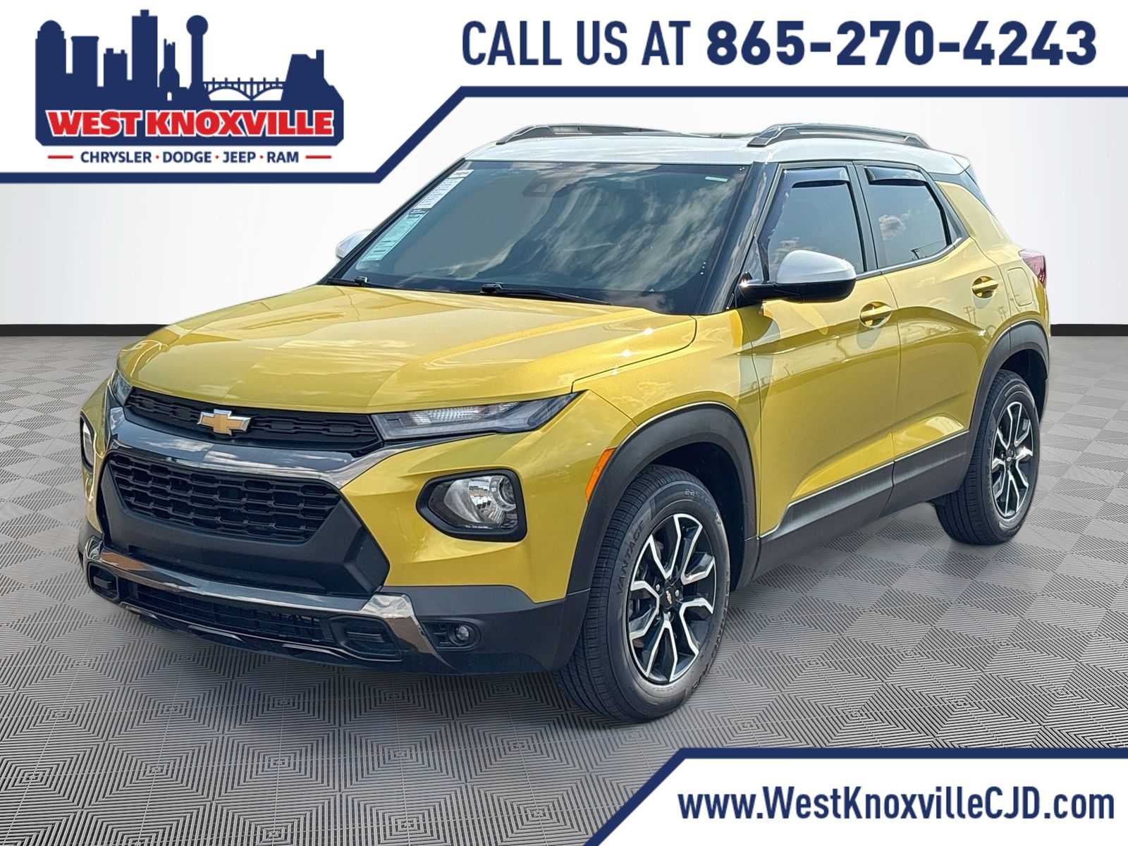 2023 Chevrolet Trailblazer ACTIV in Nitro Yellow Metallic — front three-quarter view